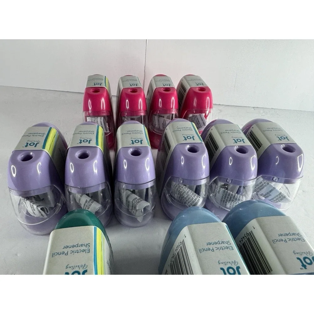 Lot‎ of 13 NWT JOT Writing Plastic Electric (Battery) Pencil Sharpeners Assorted
